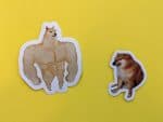 Swole Doge vs Cheems Stickers, Doge Sticker, Cute Sticker, Funny Sticker, Laptop Sticker, Meme Sticker, Glossy Sticker