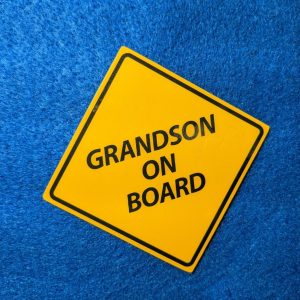 Grandson on board sticker High Quality Laminated Vinyl Water & Fade Proof