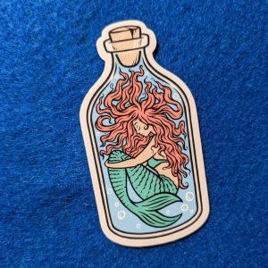 Mermaid Sticker, Mermaid in a bottle, Water bottle Sticker, Laptop Sticker, Decal