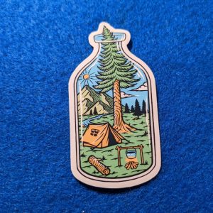 Camping in a bottle | Vinyl sticker | Camping sticker, Nature sticker, Outdoors sticker, Adventure sticker, Car decal