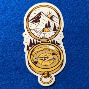 Nature Compass Sticker, gift for campers or hikers, outdoors sticker, nature sticker