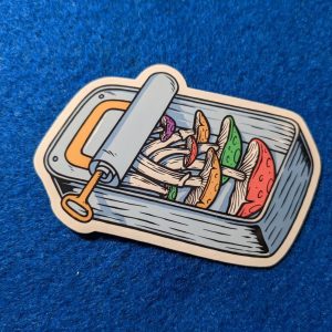 Mushroom sticker, Sardine Can Magic Mushrooms, Psychedelic stickers, Fungi Stickers, Laptop Stickers