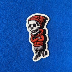 Chilling Skull Homie Sticker, Skateboarding Stickers, Skull Stickers, Vinyl Stickers, Laptop Stickers