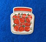 Strawberry sticker, Jar of Strawberries, Fruit Stickers, Cute Stickers, Laptop Stickers, Water bottle Stickers