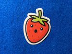 Kawaii Strawberry sticker, Kawaii Stickers, Fruit Stickers, Cute Stickers, Laptop Stickers, Water bottle Stickers