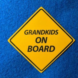 Grandkids on board sticker High Quality Laminated Vinyl Water & Fade Proof | Gift for grandparents