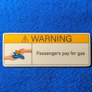 Passengers Pay For Gas Warning Sticker - Funny Car Sticker - Car Warning Sticker - Car Decal
