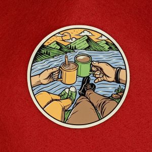 Couple Camping Sticker, nature sticker, outdoors sticker, adventure sticker, car decal