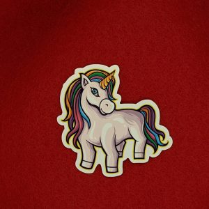 Cute Rainbow Unicorn Sticker, Cute Stickers, Rainbow Stickers, Unicorn Art, Vinyl Sticker