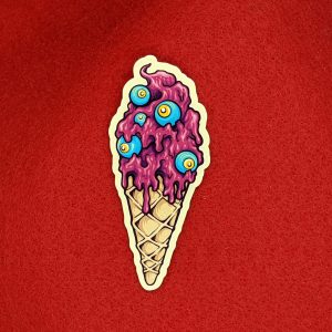 Cute Purple Ice Cream Sticker, Cute Stickers, Purple Stickers, Vinyl Stickers, Laptop Stickers