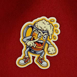 Funny Angry Beer Mug Sticker, Beer Stickers, Drinking Stickers, Funny Stickers
