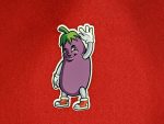 Funny Eggplant Sticker, Vegetable Stickers, Funny Stickers, Vinyl Stickers