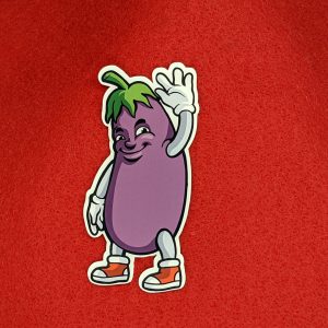 Funny Eggplant Sticker, Vegetable Stickers, Funny Stickers, Vinyl Stickers