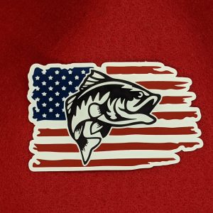 American Flag Fishing Sticker, Fishing Stickers, Amercian Flag Stickers, Fish Stickers, Outdoors Stickers