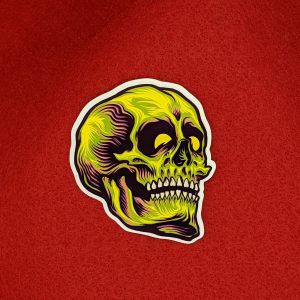 Psychedelic Zombie Skull Sticker, Psychedelic Stickers, Zombie Stickers, Vinyl Stickers