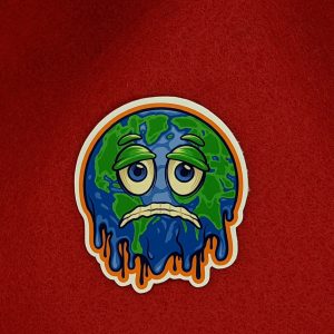 Melting Earth Sticker, Global Warming Sticker, Nature Sticker, Climate Change Sticker