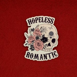 Hopeless Romantic Sticker, Cute Stickers, Love Stickers, Romantic Stickers, Skull Stickers
