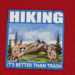 Hiking Raccoons Sticker - Funny stickers, Raccoon Decal, Trash Panda, hiker gift