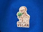 Addicted Vegan Skeleton Eating Broccoli Vinyl Sticker