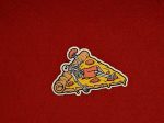 Skeleton floating on a pizza sticker | Vinyl artwork sticker | Different sizes available