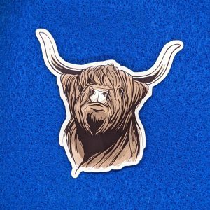 Highland Cow Sticker Made From Vinyl for Laptops, Cars, Hydro Flasks, Planners etc.