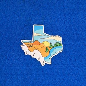Texas Landscape Sticker, Texas State Sticker, Texas Decal, Texas Sticker for phones, laptops, water bottles