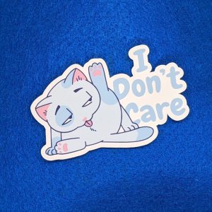 I don't care cute cat sticker, cute, cats, don't care, vinyl sticker, laptop sticker, phone sticker