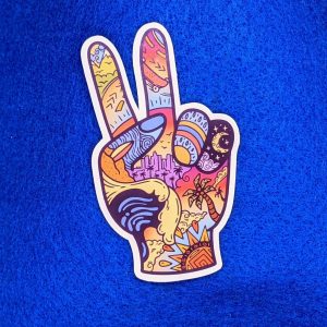 Abstract Outdoorsy Peace Sign Sticker, Abstract Sticker, Outdoors Sticker, Peace Sign Sticker, Nature Sticker