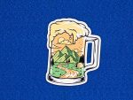 Drinking beer on the mountain vinyl abstract sticker