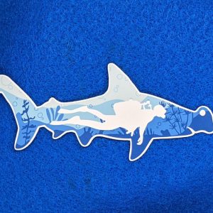 Hammerhead shark sticker // Scuba Diving Decal for laptops, water bottles, phones