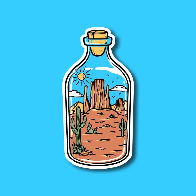 Desert Dreamscape | Desert in a bottle sticker, Aesthetic sticker, Vinyl Sticker - Image 3