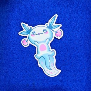 Cute Kawaii Blue Axolotl Sticker for Laptops, Phones, Water Bottles, Hydro Flasks