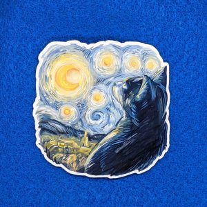 Cute Vincent van Gogh Cat Sticker