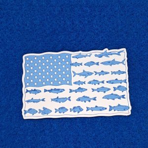 American Flag Fishin' Sticker