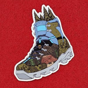 Hiking boot sticker - Travel Sticker - Hiking - Nature Sticker - Laptop Sticker