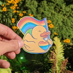 LGBTQ Rubber Duck Sticker | Pride Flag | Vinyl Sticker, laptops, phones, cars