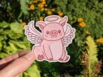 Cute Angel Pig Sticker | Vinyl | Animal stickers, Angel stickers, Laptops, Cars, Phones