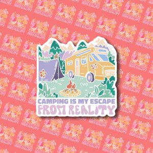 Camping is my escape from reality | Vinyl Sticker | Camping Sticker, RV Sticker, Outdoors Sticker