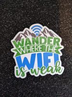 Wander Where The WIFI Is Weak Travel Sticker, Hiking Sticker, Nature Sticker, Laptop Sticker