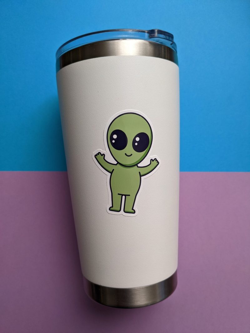 Cute Alien Sticker | Vinyl Sticker | Laptop Sticker, Skateboard Sticker, Cute Sticker - Image 4