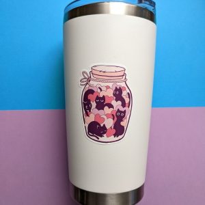 Cute Jar of cats sticker | Vinyl Sticker | Cute Sticker, Cat Sticker, Animal Sticker, Laptop Sticker