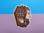 Traditional Tattoo Style Coffin Sticker // Laptop Sticker, Water bottle Sticker, Kindle Sticker