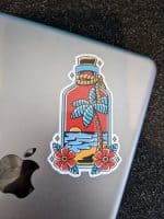 Bottled Beach sticker | Vinyl Sticker | Traditional tattoo sticker, Floral sticker, Laptop sticker, Cool sticker
