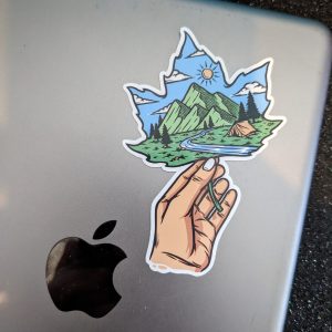 Aesthetic Nature Sticker | Vinyl Sticker | Camping sticker, Mountain sticker, Leaf sticker, Laptop sticker