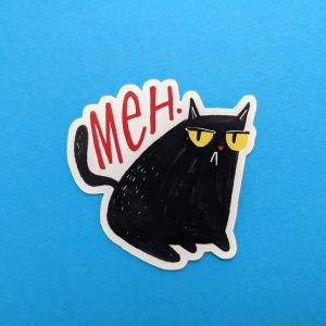 Unamused Cat Sticker | Black Cat Sticker | Funny Cat Sticker, Cute Cat Sticker, Laptop Sticker