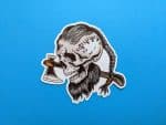 Viking Warrior Skull Sticker - Embrace Norse Valor with Hatchet and Ancient Runes