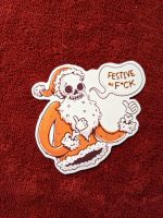 Funny christmas sticker | Festive as f*ck | Funny Sticker, Christmas Sticker, Festive Sticker, Skeleton Sticker