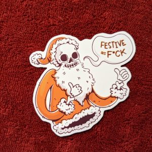 Funny christmas sticker | Festive as f*ck | Funny Sticker, Christmas Sticker, Festive Sticker, Skeleton Sticker