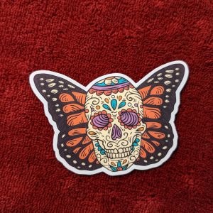 Mexican Skull Monarch Butterfly Sticker | Mexican Skull Sticker | Butterflies | Sugar Skull