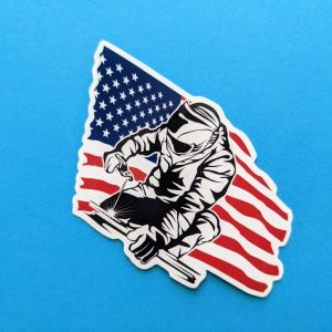American Flag Welding Sticker, Welding Hood Stickers, Toolbox Stickers, Gift For Welders